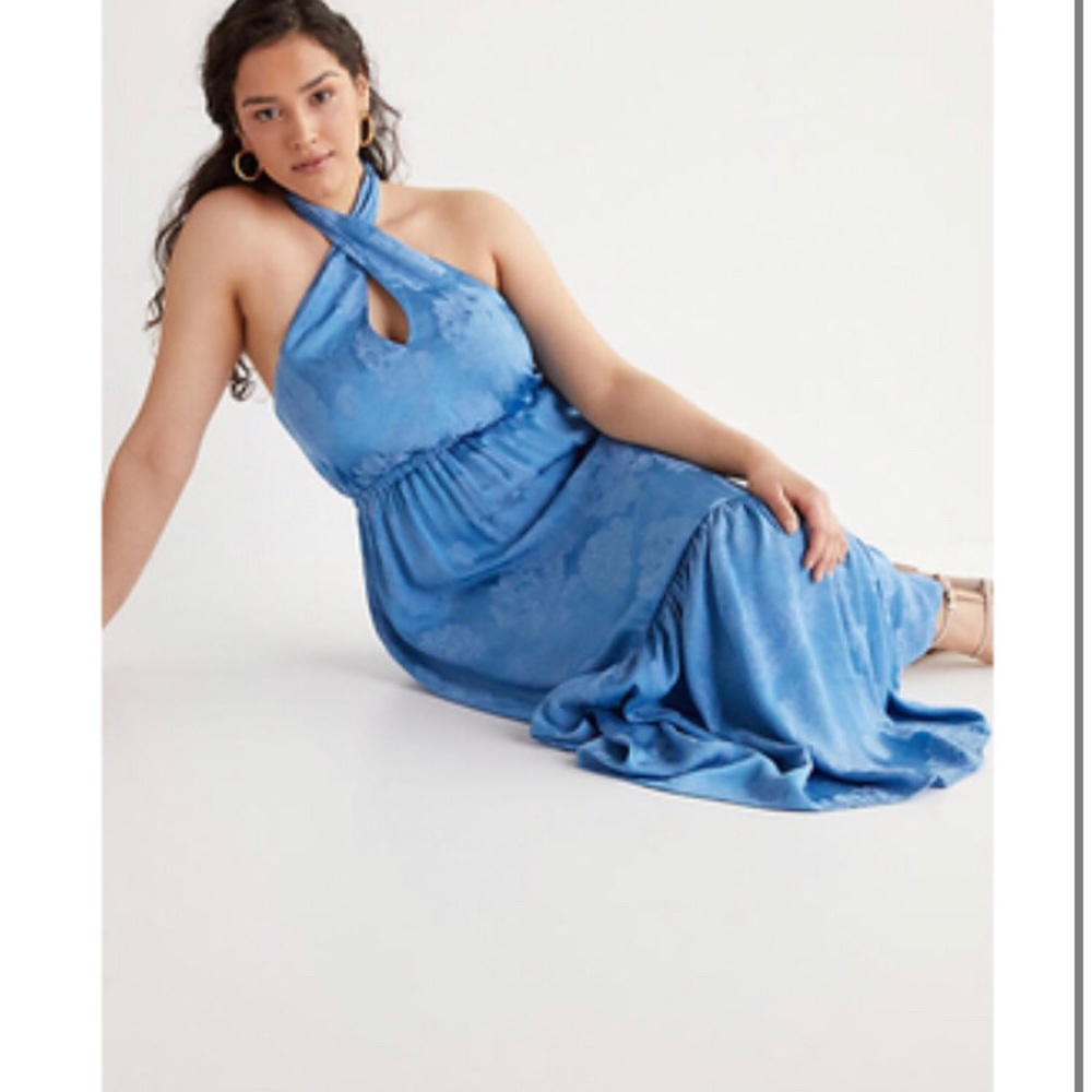 Anthropologie tiered halter maxi